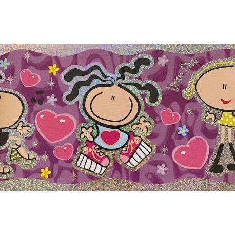 Cenefa adhesva Children´s Bubblegum Girls 61652